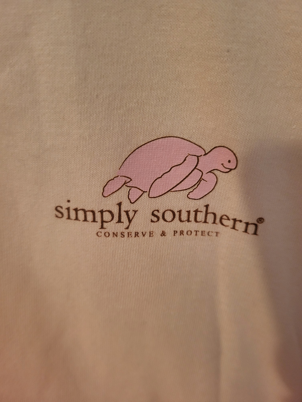 Simply Southern Light Peach Turtle Conservation Long Sleeve Tee